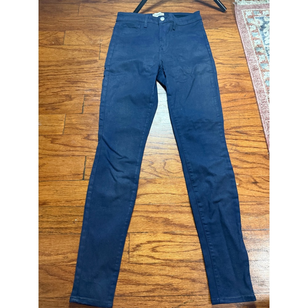 L'AGENCE Women 27 Navy Blue Skinny Jeans High Rise Stretch Denim Pants
